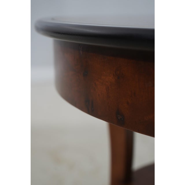 Wood Pair French Empire Style Round Lamp Tables For Sale - Image 7 of 15