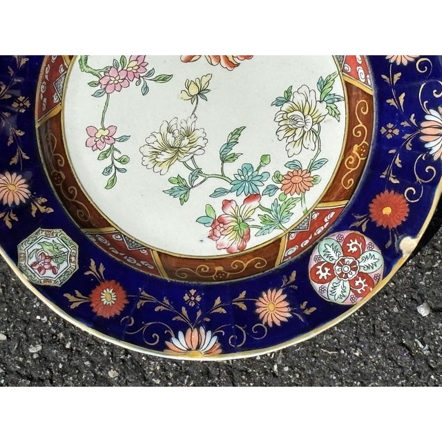 Ceramic Original 19th C. Ironstone Chinoiserie Style Dinner Plates - Set of 11 For Sale - Image 7 of 11