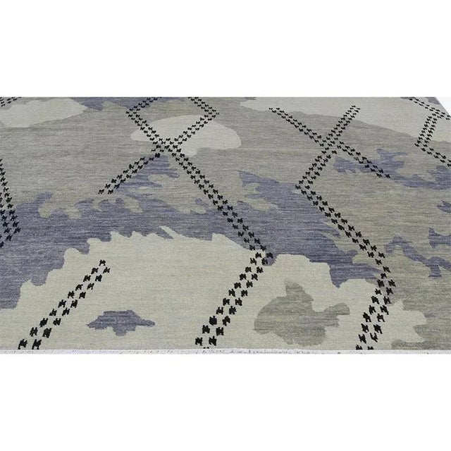 Textile Handwoven Modern Abstract Area Rug 9'1" X 12'3" For Sale - Image 7 of 11