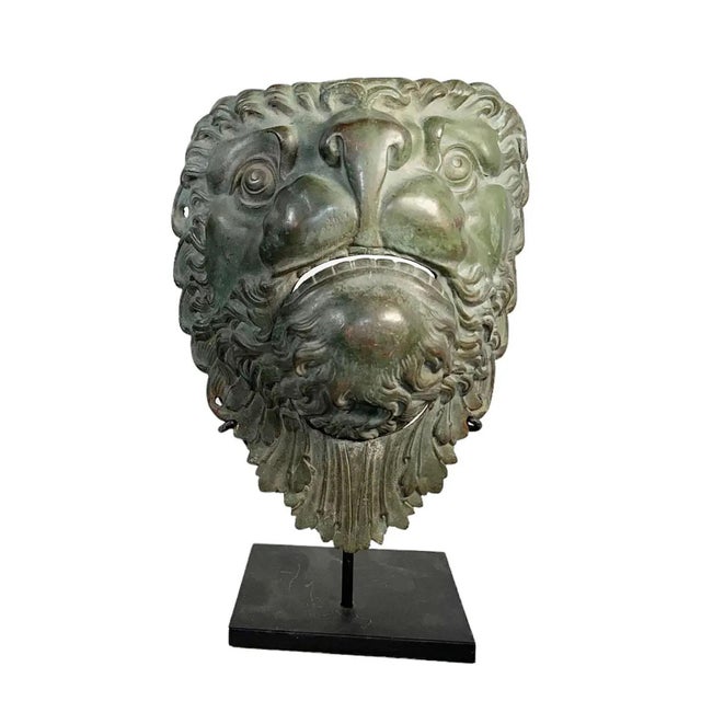 French Late 19th Century Mounted French Bronze Lion Mask For Sale - Image 3 of 9