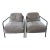 Pair of Baxter "Bruxelles" Armchairs by Paola Navone in Grey Suede & Anthracite Leather For Sale