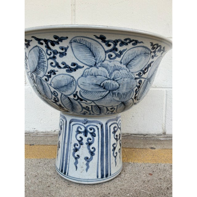 Currey & Company Currey & Co Ming Offering Pedestal Bowl For Sale - Image 4 of 6