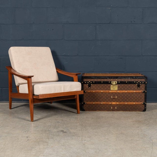 Antique Steamer Trunk in Monogram Canvas from Louis Vuitton, France, 1920s For Sale - Image 3 of 18