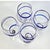 Contemporary Vintage Wine Glasses Glass Blue White Swirl Chinoiserie Jumbo Cobalt Ribbon Goblet - Set of 4 For Sale - Image 3 of 11