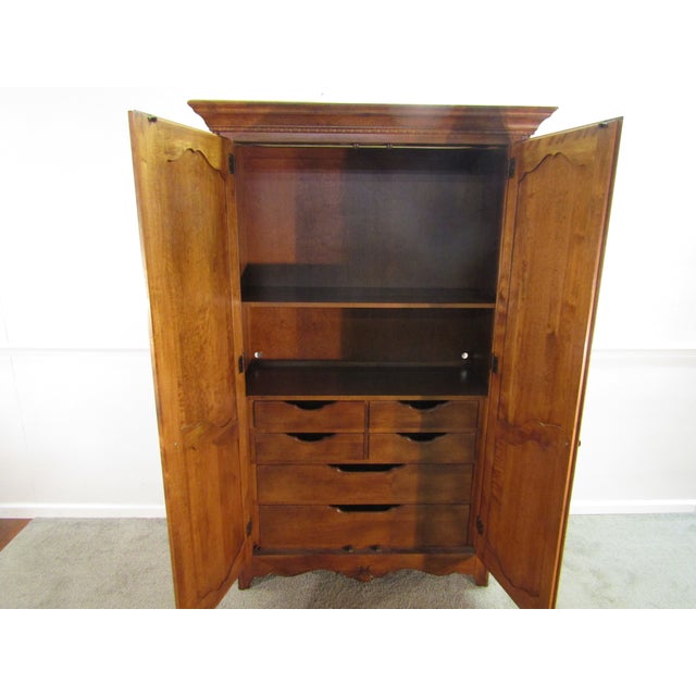 Wood Ethan Allen Country French Solid Maple Linen Cabinet For Sale - Image 7 of 12