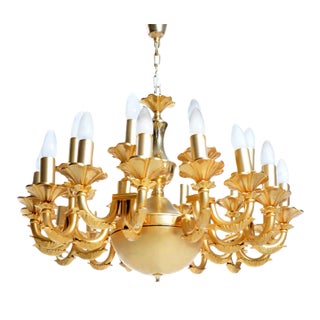 Middle Eastern 24-Light Chandelier in Brass, 1950s For Sale