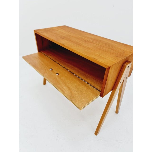 Mid-Century German Beech Side Table, 1950s For Sale - Image 10 of 11