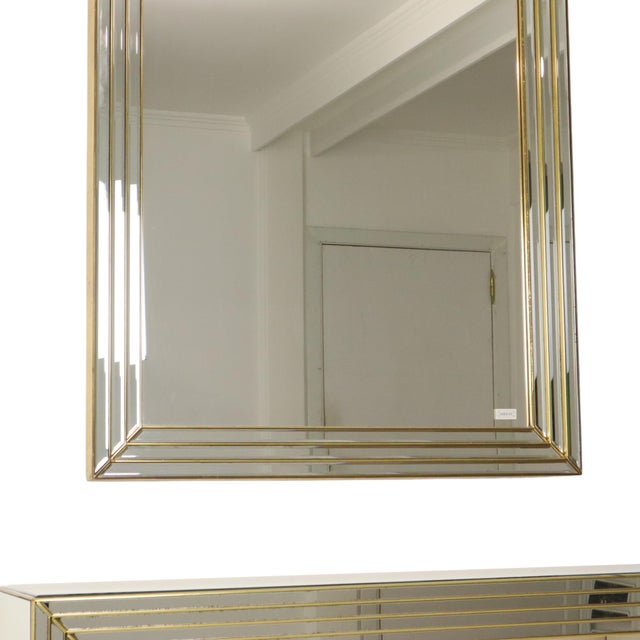 Mirror with Console in Silver and Gold in Deknudt, 1980s, Set of 2 For Sale - Image 14 of 18