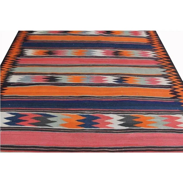 1970s Vintage Handwoven Geometric Swedish Flatweave Rug- 6'2″ × 15'2″ For Sale - Image 5 of 8