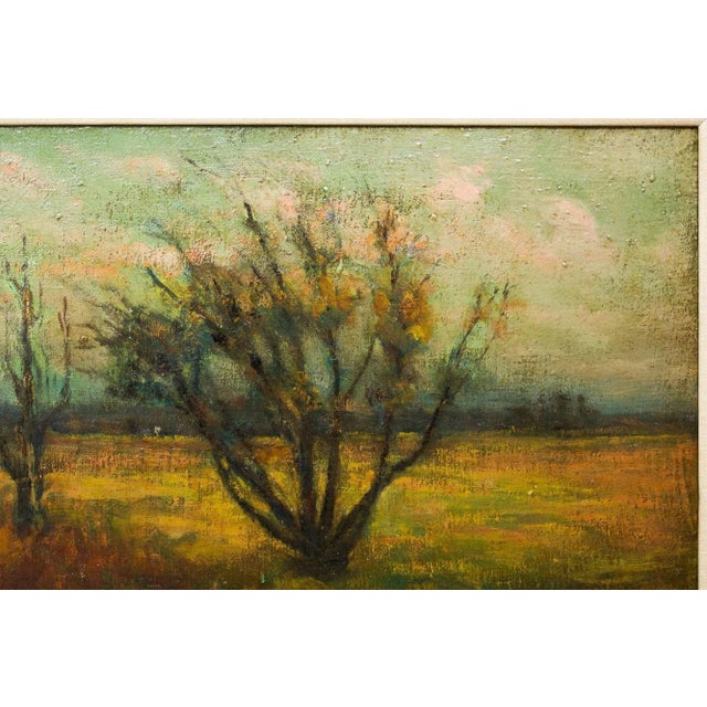 Early 20th Century Pennsylvania Impressionist Landscape Painting "Evening Pasture" by Frederick Wagner For Sale - Image 5 of 12