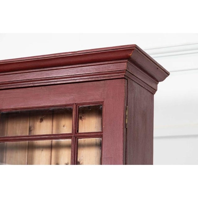 Large Antique English Pine Glazed Bookcase, 1890 For Sale - Image 11 of 17