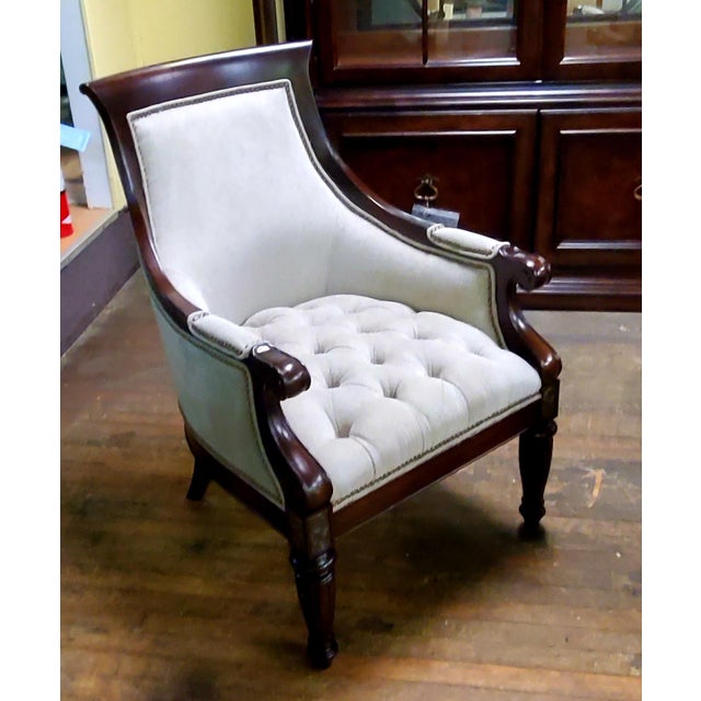 Thomasville Furniture Ernest Hemingway Anson Tufted & Leather Accent Chair Chairish