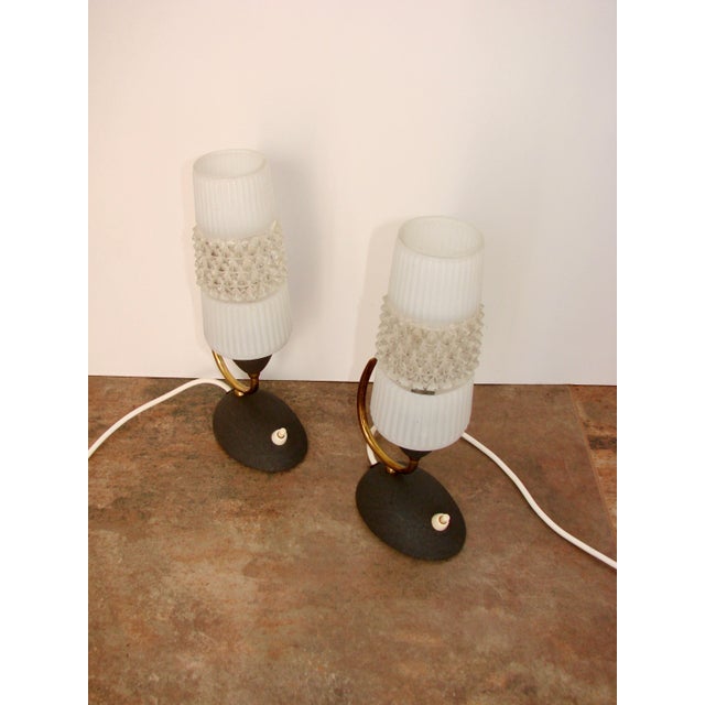 Mid-Century Modern Mid-Century Lamps in Brass and Glass, 1960s, Set of 2 For Sale - Image 3 of 9