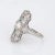Vintage Art Deco Emerald Diamond Ring Platinum Elongated Plaque Band size 6 For Sale - Image 4 of 8