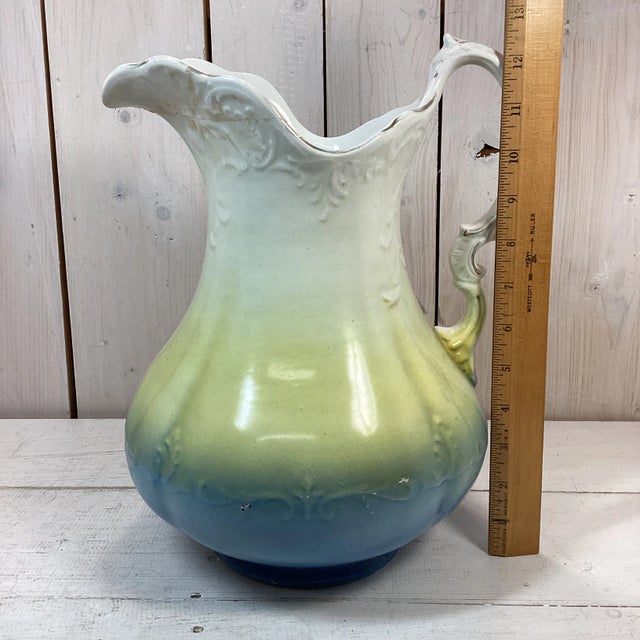 Early 1900s Antique Colonial Pottery Pitcher For Sale - Image 12 of 13