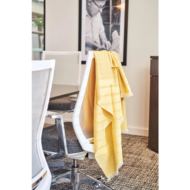 Yellow Contemporary Studio Variously Yellow Dandelion Merino Throw For Sale - Image 8 of 12