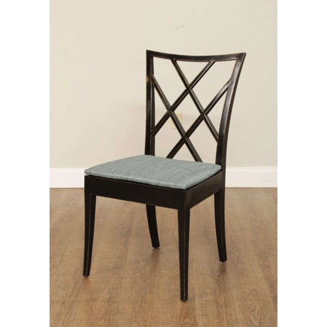 1950s Vintage Chinese Chippendale Style Ebonized Dining Chairs - Set of 4 For Sale - Image 5 of 13