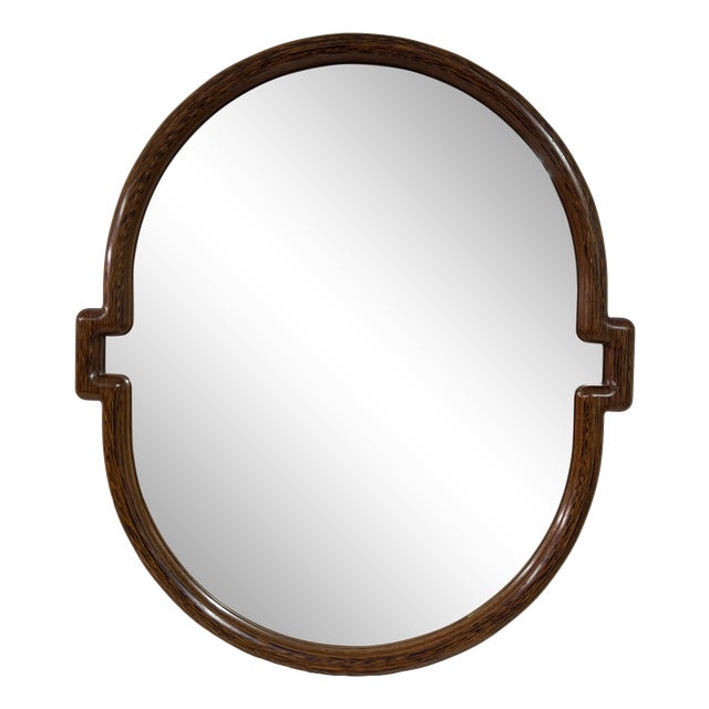 Oval Shaped Mirror in Wenge by Robert Ingham For Sale