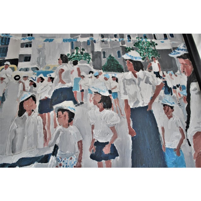 Contemporary "That's Me in the Middle" Children and Israel's Independence Day, Acrylic on Canvas For Sale - Image 3 of 5