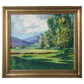 Summer Landscape, Oil on Canvas, Framed For Sale