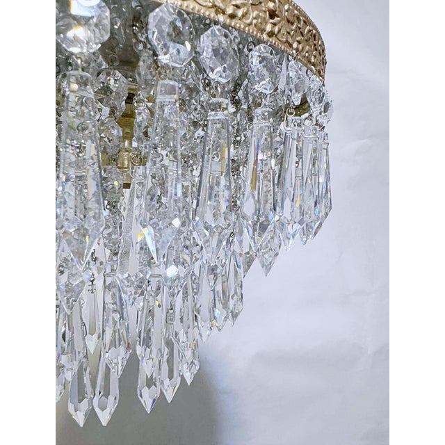 Vintage Italian Brass Upside Down Layered Cake Pendant For Sale - Image 4 of 8