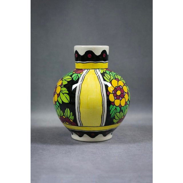 Art Deco Spinning-Top Vase in Polychrome Glazed Earthenware by Charles Catteau for Boch Frères Kéramis, 1921 For Sale - Image 6 of 11