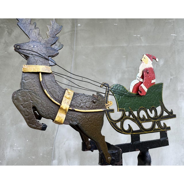 Vintage Folk Art Santa Sleigh Balancing Toy, 1950s For Sale - Image 10 of 16