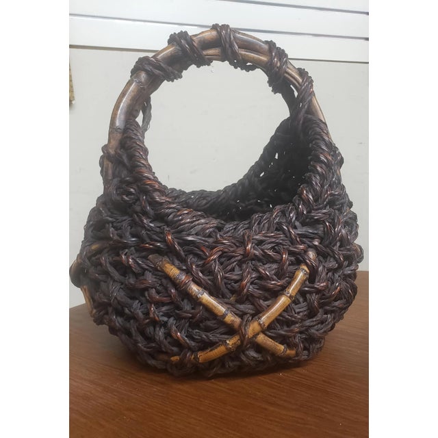 19th Century Japanese Meiji Flower Arranging Ikebana Basket With Handle For Sale - Image 10 of 10