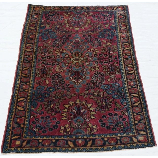 Antique Sarouk Rug 2'2'' x 4'1'' For Sale - Image 9 of 11