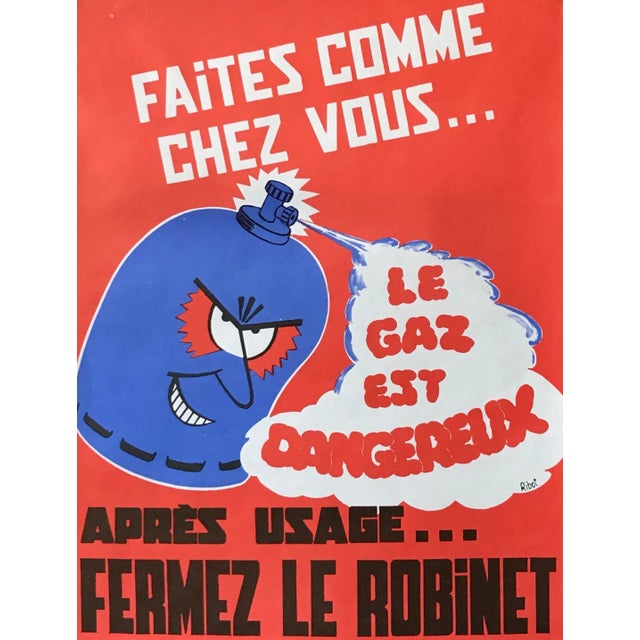 Mid-Century Modern 1981 Original French Workplace Safety Poster - Faites Comme Chez Vous ... For Sale - Image 3 of 3