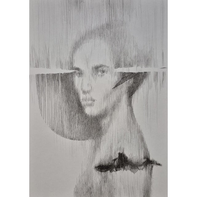 Rafal Kolinski, Faces, Portrait, Original Ink Drawing on Paper, 2026 For Sale