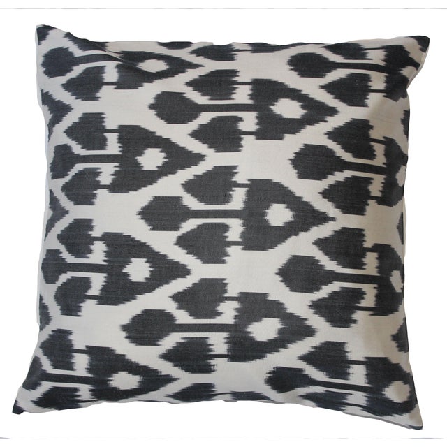 Contemporary Silk Ikat Bohemian Throw Pillow For Sale In Washington DC - Image 6 of 6