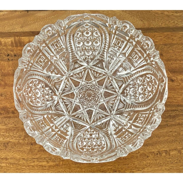 Early 20th Century Antique American Brilliant Period Cut Crystal Bowl For Sale - Image 5 of 8