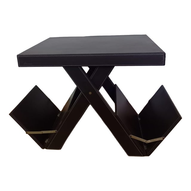 Vintage Eco-Leather Magazine Rack from Schoeller, 2010 For Sale