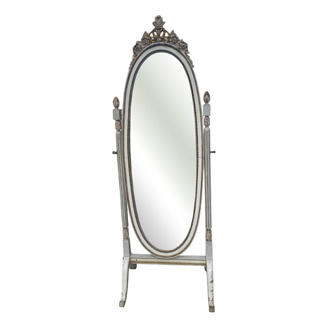 Chestnut Floor Mirror, 1950s For Sale