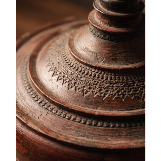 Late 19th Century Burmese Red Lacquer Hsun-Ok Offering Vessel For Sale - Image 4 of 4