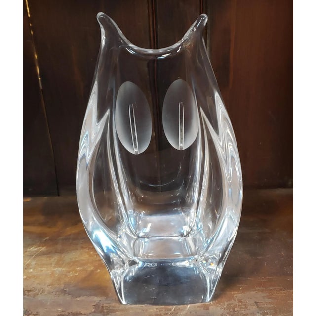 Vintage 1970's French Daum Crystal Owl Sculpture For Sale - Image 4 of 7