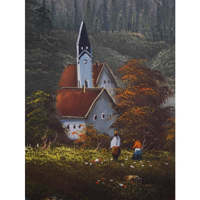Oil on Canvas Mountain Scene - Artist Signed For Sale - Image 4 of 14