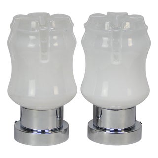 Murano Glass Table Lamps, 1960s, Set of 2 For Sale