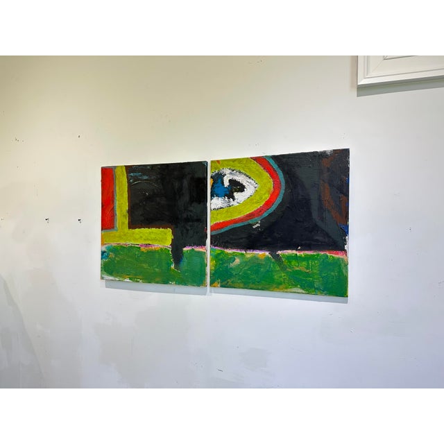 Modern Abstract Diptych on Canvas For Sale - Image 10 of 12
