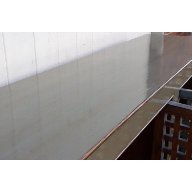 Stone Gray Painted Lattice Sideboard For Sale - Image 4 of 8