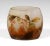 Pillow shaped vase, colorless glass with flaky white and yellow, in the stand area with rust-brown powder melts, with...