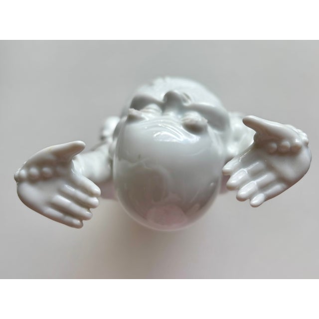 Various Artists Chinese White Porcelain Laughing Buddha Figurine Vintage For Sale - Image 4 of 10