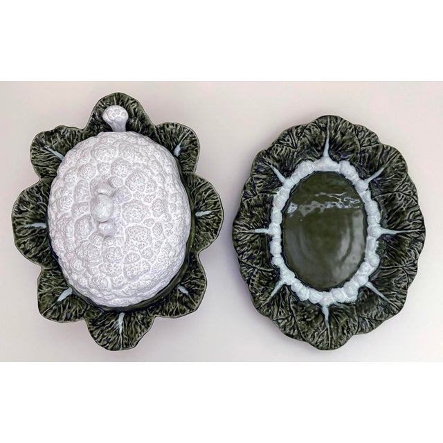 Majolica Cauliflower Soup Tureen With Lid, Ladle and Tray - 4 Pieces For Sale - Image 4 of 6