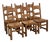 1950s French Oak & Rush Ladder-Back Dining Chairs - Set of Six For Sale