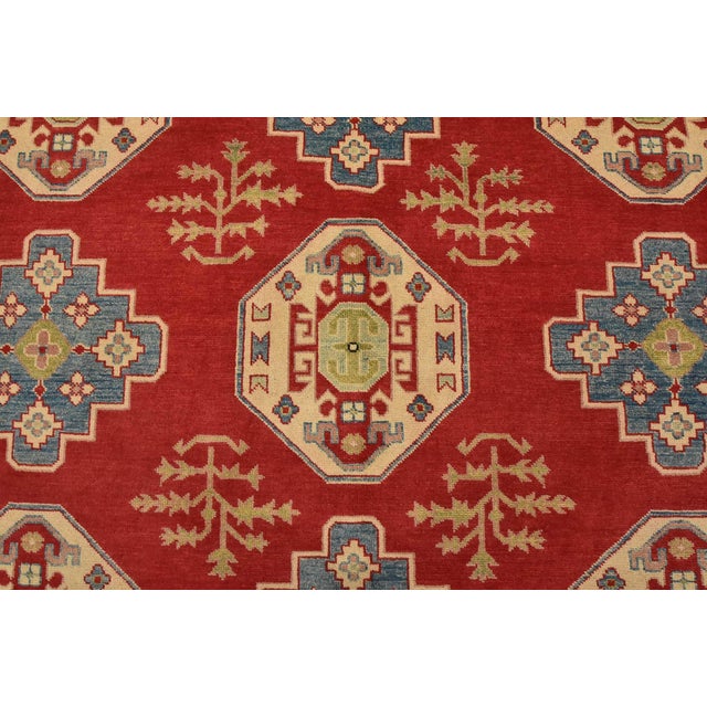 2020s Kazak Rug 8′ X 9′ Red Wool Tribal Hand-Knotted Oriental Carpet For Sale - Image 5 of 15