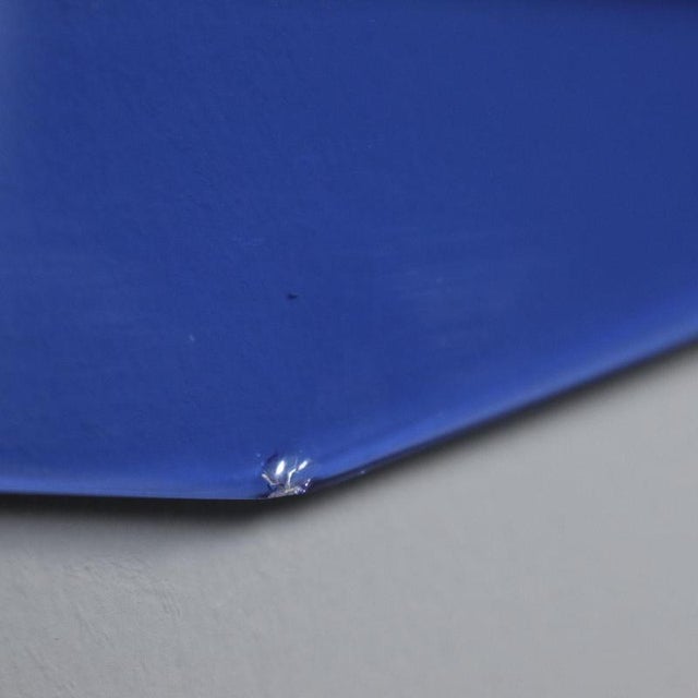 Glass Vintage Rectangular Mirror with Blue Glass Frame, 1960s For Sale - Image 7 of 11