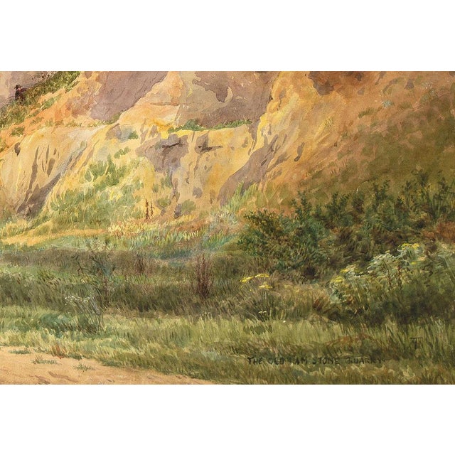 Alfred Tidey, The Ham Stone Quarry, Somerset, Late 19th Century, Watercolour For Sale - Image 3 of 6