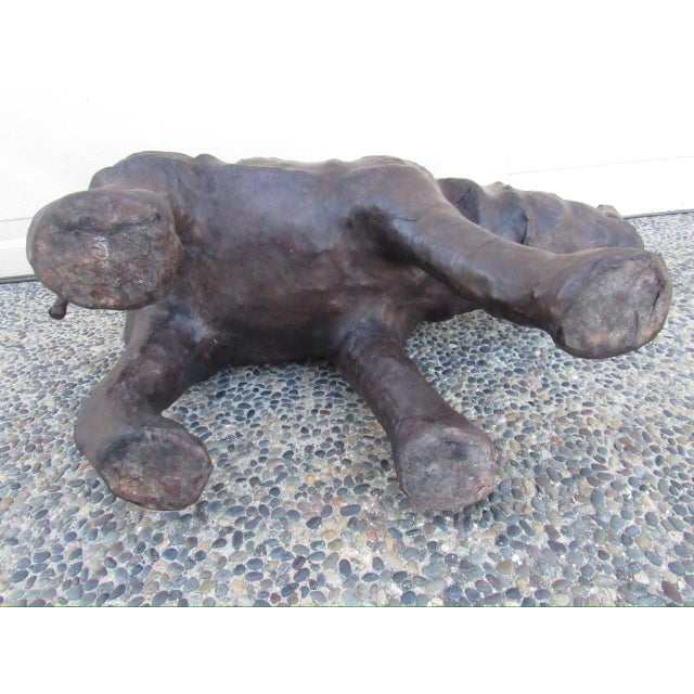 Animal Skin Leather Rhino Figurine For Sale - Image 7 of 12