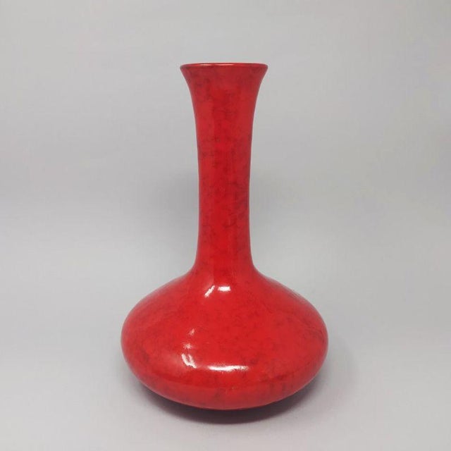 1970s Vintage Space Age Italian Red Vase, 1970s For Sale - Image 5 of 5